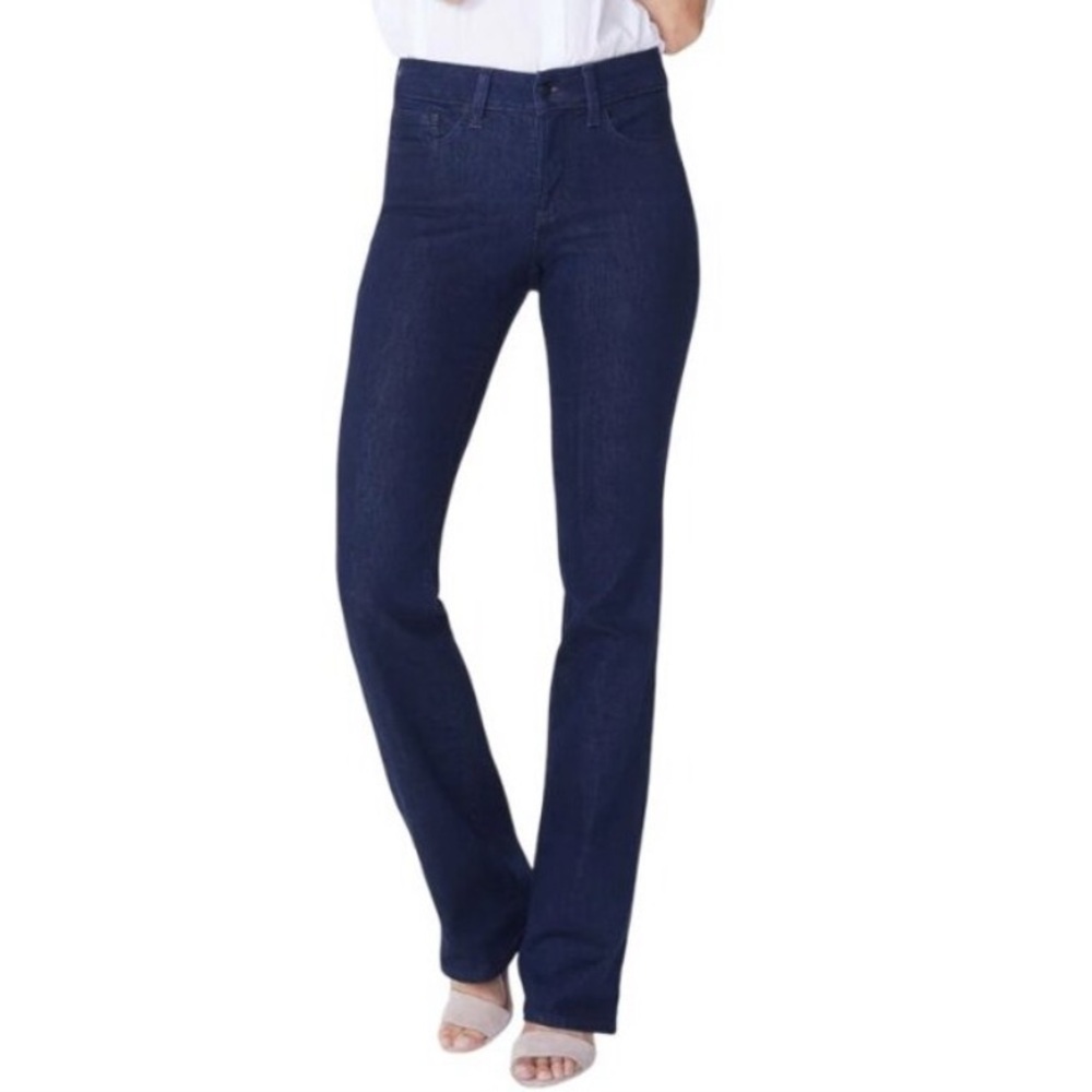 NYDJ Women's Jeans Straight Leg Lift Tuck Dark Wash Blue Cotton Size 12